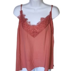 Lovestitch Coral Rust Camisole Eyelash Lace NWT Size XL